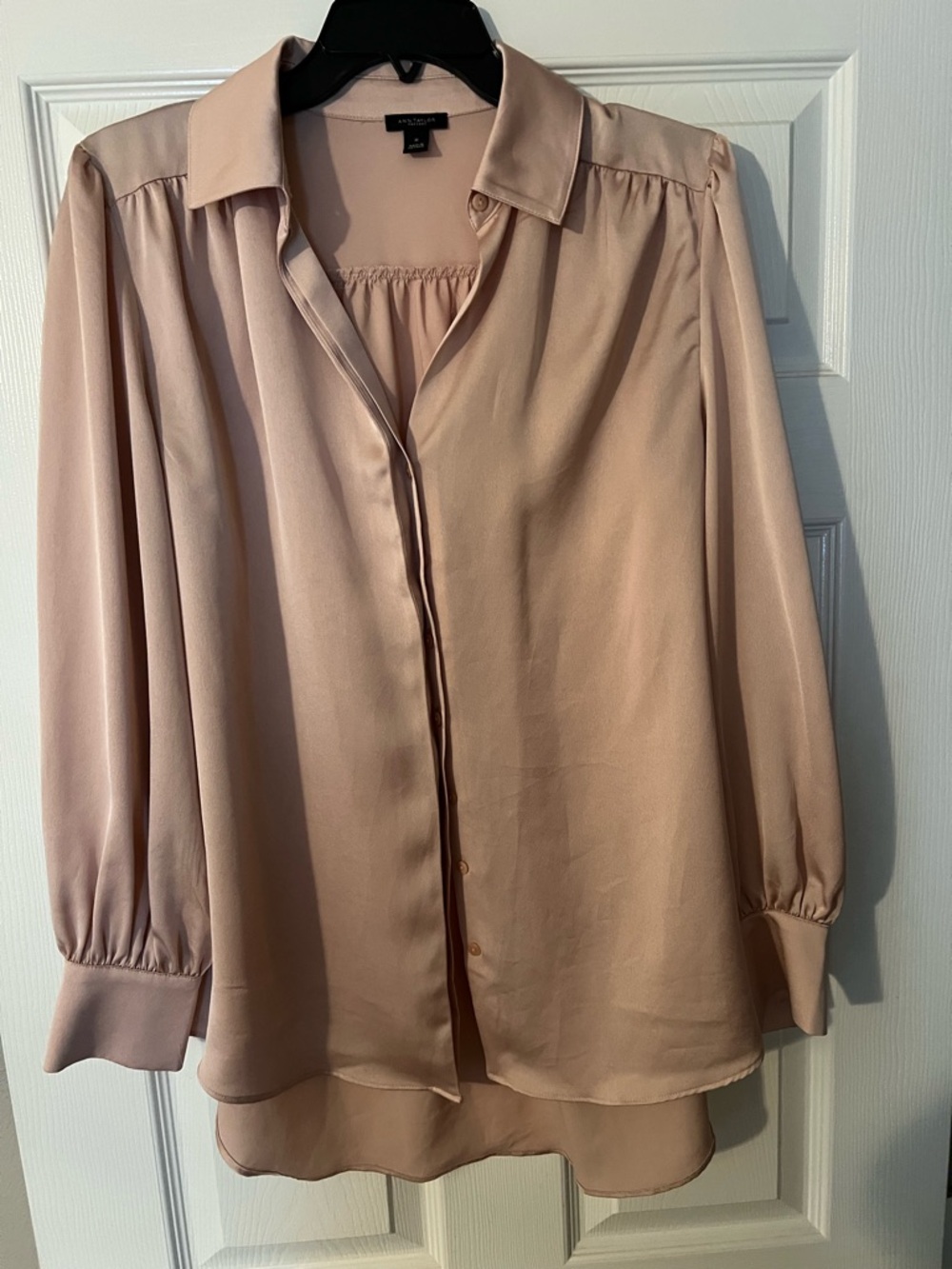 Ann Taylor Factory Dusty Rose Layered Button-Up Blouse